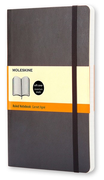 Блокнот Moleskine Classic середній 13 x 21 см в лінію чорний м'який