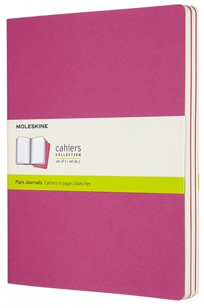 Набір зошитів Moleskine Cahier великий 19 х 25 см нелінований кінетичний рожевий 