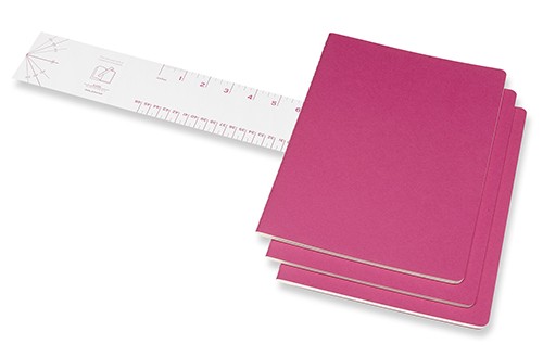Набір зошитів Moleskine Cahier великий 19 х 25 см нелінований кінетичний рожевий 
