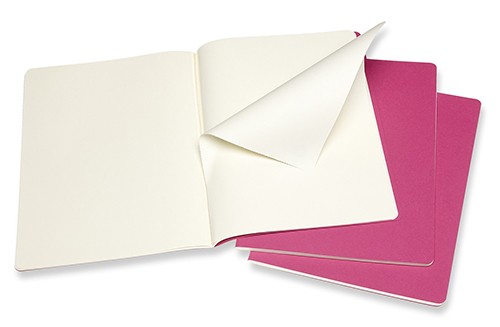 Набір зошитів Moleskine Cahier великий 19 х 25 см нелінований кінетичний рожевий 