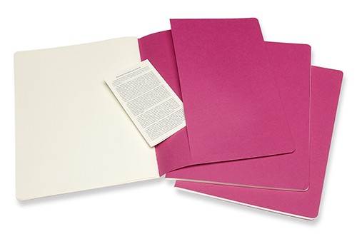 Набір зошитів Moleskine Cahier великий 19 х 25 см нелінований кінетичний рожевий 