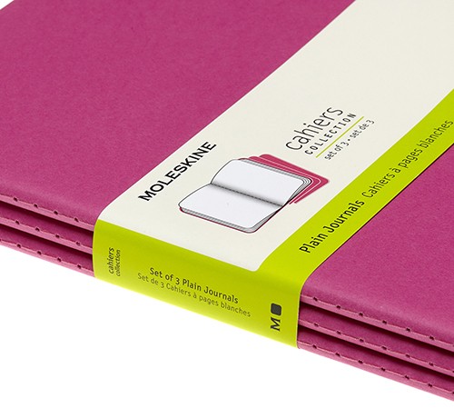 Набір зошитів Moleskine Cahier великий 19 х 25 см нелінований кінетичний рожевий 