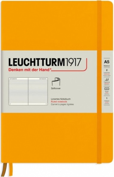 Блокнот Leuchtturm1917 Rising Colours м'який середній 14,5 х 21см в лінію Rising Sun 