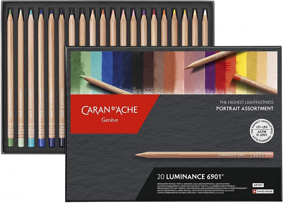 Набір водостійких олівців Caran d'Ache Luminance 6901 Portrait 20 штук