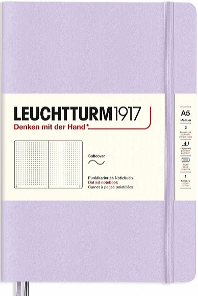 Блокнот Leuchtturm1917 Smooth Colours м'який середній 14,5 х 21 см в крапку ліловий