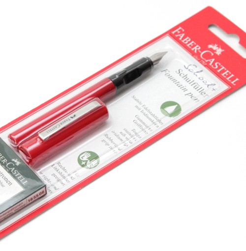 Чорнильна ручка Faber-Castell School Plus червона перо M (середнє)