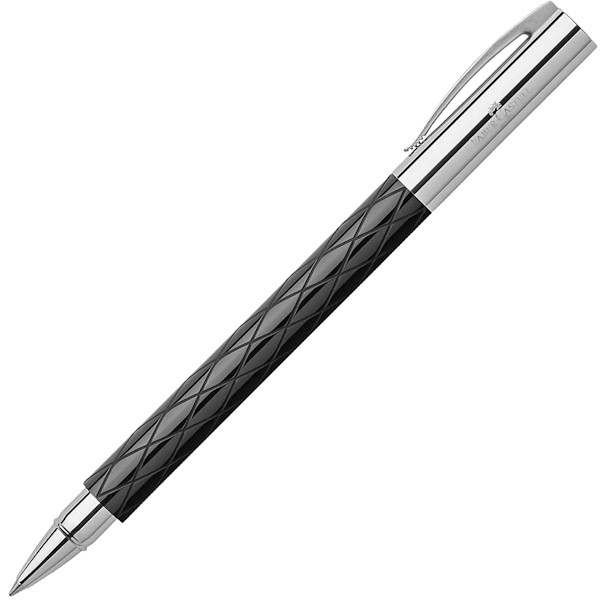 Ролерна ручка Faber-Castell Ambition Rhombus Black глянцева чорна