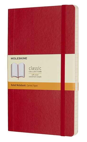 Блокнот Moleskine Classic середній 13 x 21 см в лінію червоний м'який