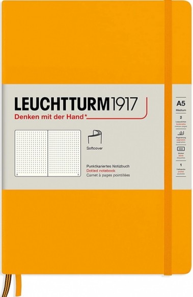 Блокнот Leuchtturm1917 Rising Colours м'який середній 14,5 х 21см в крапку Rising Sun 