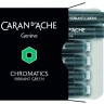 Набір чорнильних картриджів Caran d'Ache Chromatics зелений 6 штук