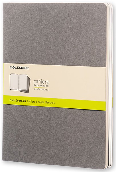 Набір зошитів Moleskine Cahier великий 19 х 25 см нелінований теплий сірий