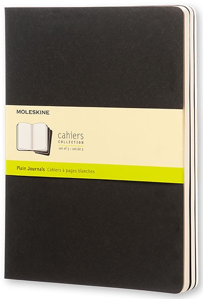 Набір зошитів Moleskine Cahier великий 19 х 25 см нелінований чорний