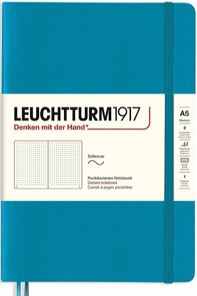 Блокнот Leuchtturm1917 Smooth Colours м'який середній 14,5 х 21 см в крапку океанський