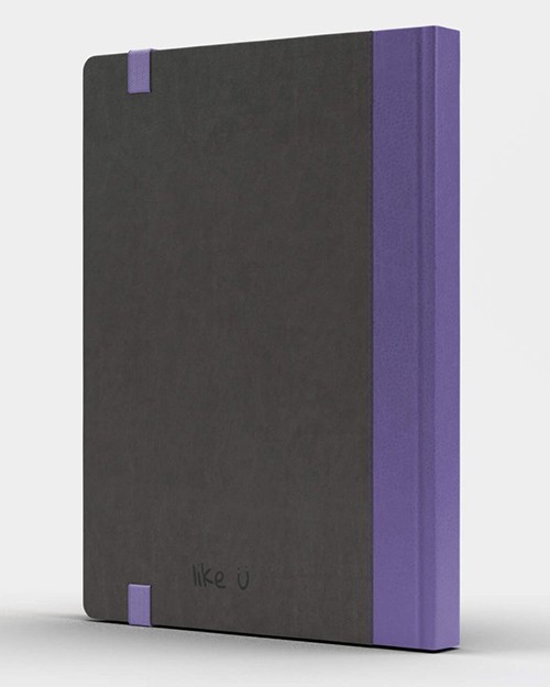 Блокнот Like U PRO в лінію Сірий з фіолетовим