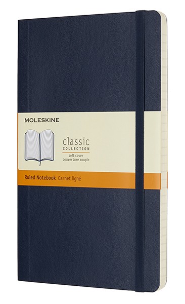 Блокнот Moleskine Classic середній 13 x 21 см в лінію сапфір м'який