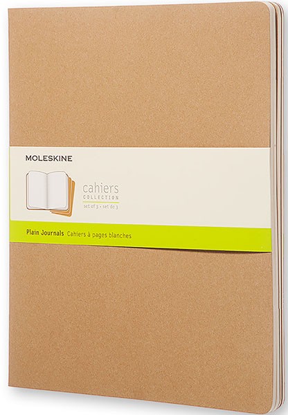 Набір зошитів Moleskine Cahier XXL 21,6 х 27,9 см нелінований бежевий 