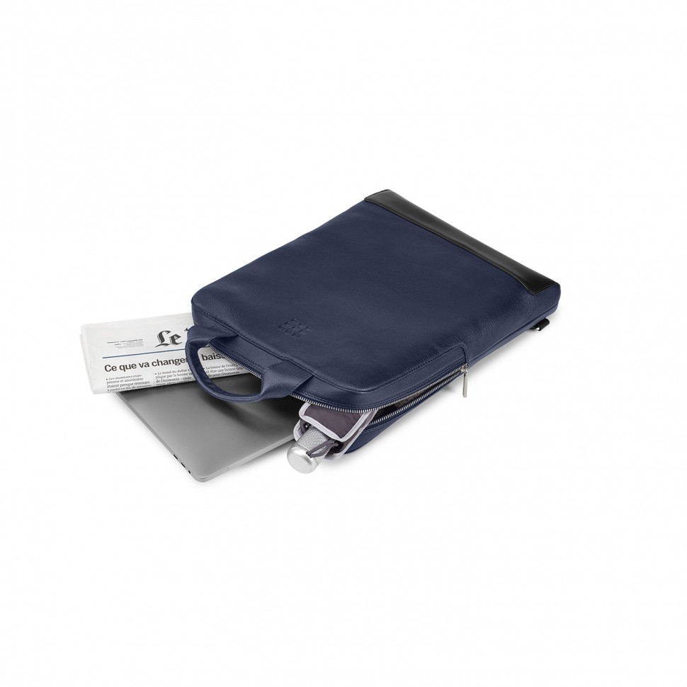 Сумка Moleskine Classic Device 15" сапфір вертикальна шкіряна