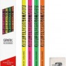 Набір олівців Caran d'Ache Grafik Fluo НВ + гумка 5 предметів
