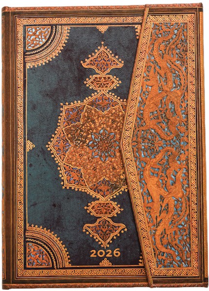 Щотижневик горизонтальний Paperblanks на 2026 рік Сефевід Арт Індиго середній