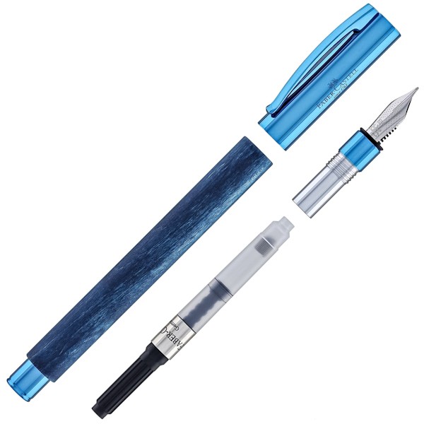 Чорнильна ручка Faber-Castell Ambition Blue Wood деревина граба перо F