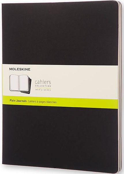 Набір зошитів Moleskine Cahier XXL 21,6 х 27,9 см нелінований чорний 