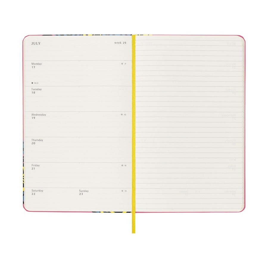 Щотижневик з місцем для записів Moleskine Frida Kahlo на 2023 рік середній 13 х 21 см кораловий