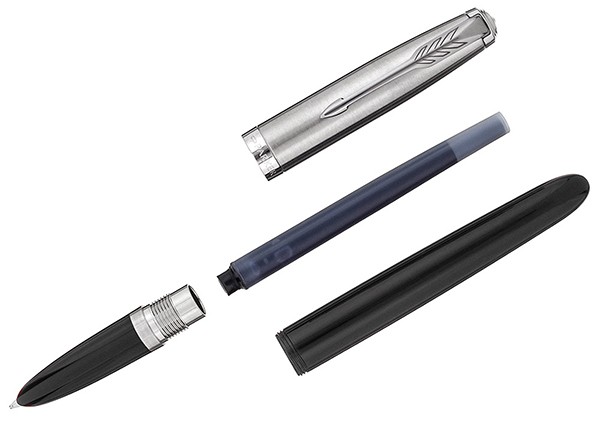 Чорнильна ручка Parker 51 Black CT FP чорна/сталь перо F (тонке)