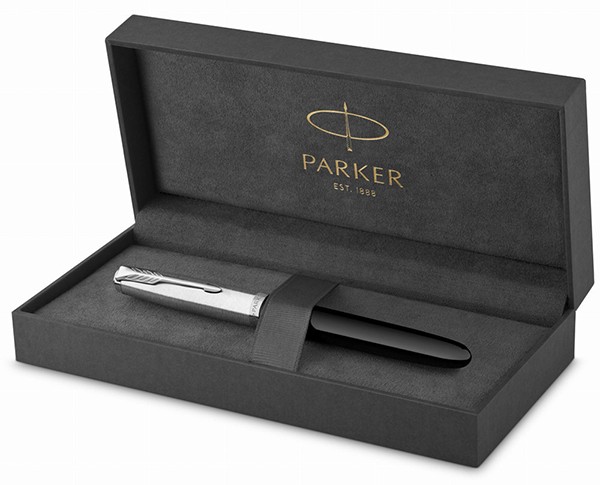 Чорнильна ручка Parker 51 Black CT FP чорна/сталь перо F (тонке)