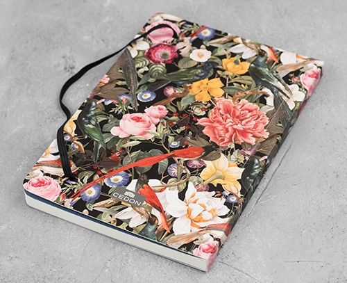 Блокнот Cedon Червоні Пташки середній 14,4 х 21см в крапку 