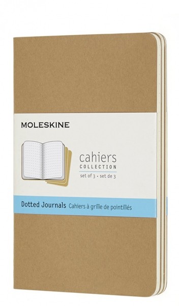 Набір зошитів Moleskine Cahier кишеньковий 9 х 14 см в крапку бежевий 