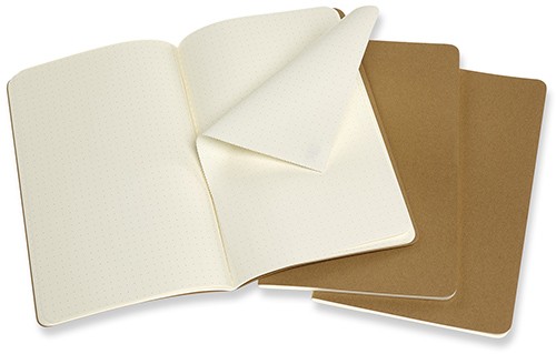 Набір зошитів Moleskine Cahier кишеньковий 9 х 14 см в крапку бежевий 
