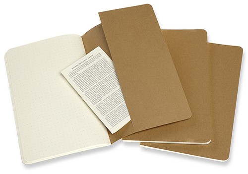 Набір зошитів Moleskine Cahier кишеньковий 9 х 14 см в крапку бежевий 