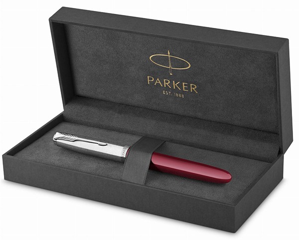 Чорнильна ручка Parker 51 Burgundy CT FP бургунді/сталь перо F (тонке)