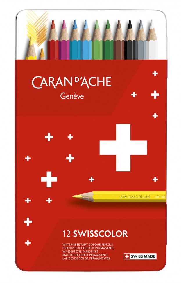 Набір водостійких олівців Caran d'Ache Swisscolor 12 штук