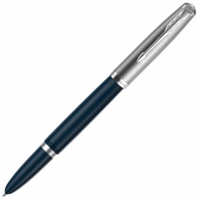 Чорнильна ручка Parker 51 Midnight Blue CT FP темно-синя/сталь перо F (тонке)