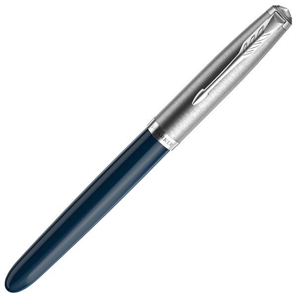 Чорнильна ручка Parker 51 Midnight Blue CT FP темно-синя/сталь перо F (тонке)