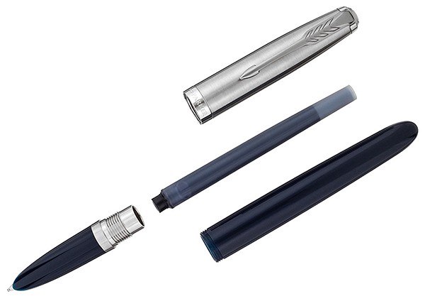 Чорнильна ручка Parker 51 Midnight Blue CT FP темно-синя/сталь перо F (тонке)