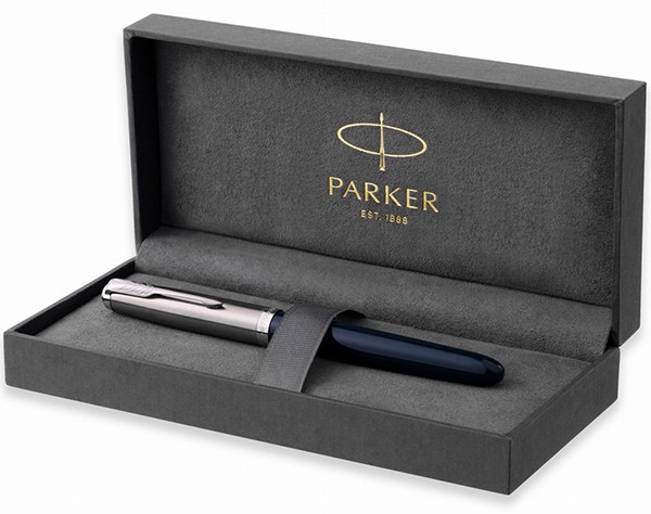 Чорнильна ручка Parker 51 Midnight Blue CT FP темно-синя/сталь перо F (тонке)