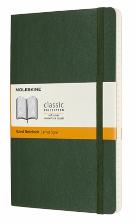 Блокнот Moleskine Classic середній 13 x 21 см в лінію миртовий зелений м'який