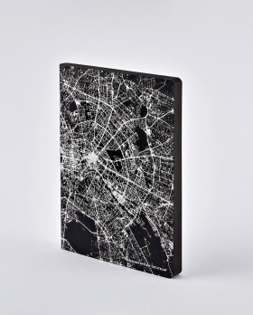 Блокнот Nuuna Nightflight Berlin Silver 16,5 x 22 см в крапку