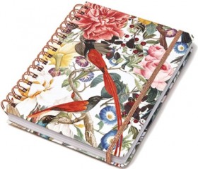 Блокнот на спіралі Cedon Червоні Пташки середній 16,5 х 21 см в крапку 