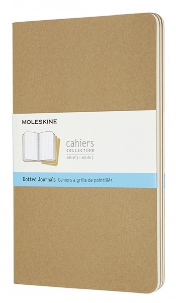Набір зошитів Moleskine Cahier середній 13 х 21 см в крапку бежевий 