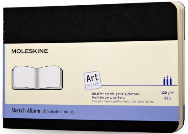 Скетчбук Moleskine Art Cahier середній 21 х 13 см нелінований чорний 
