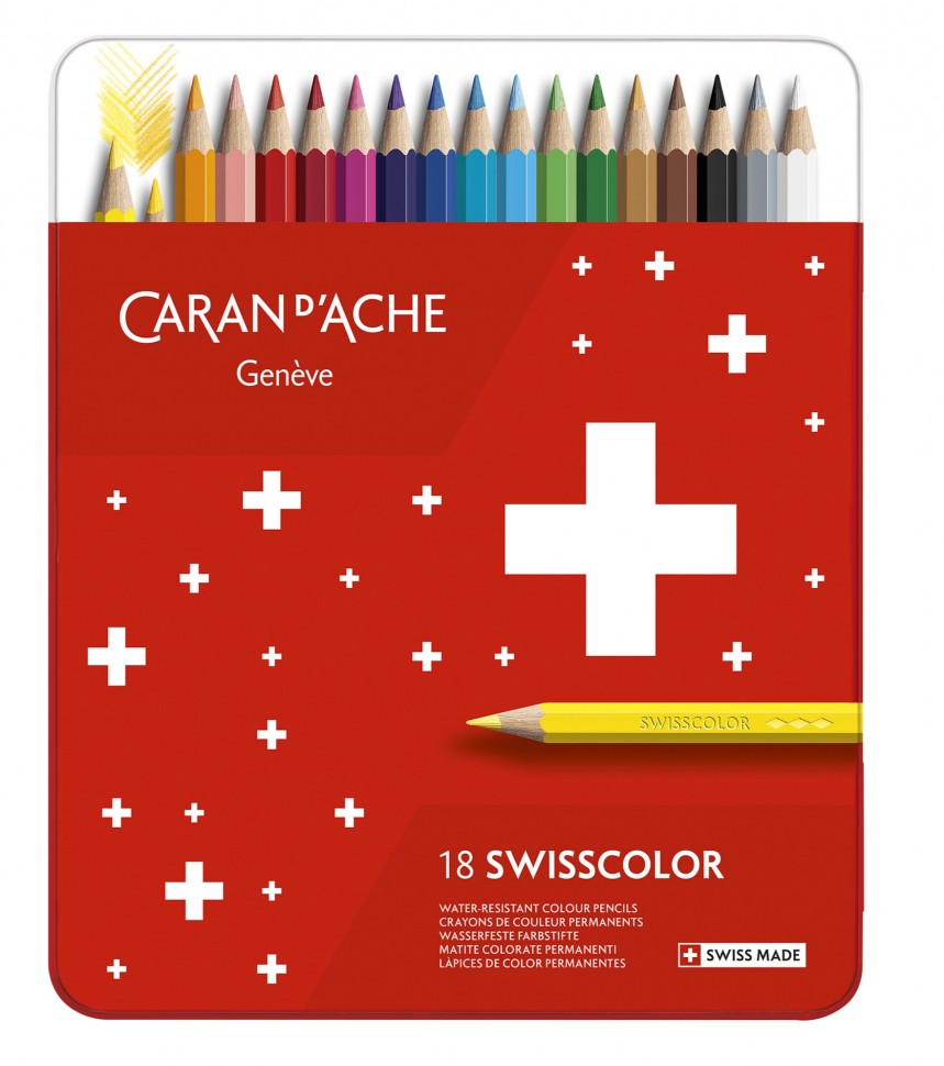 Набір водостійких олівців Caran d'Ache Swisscolor 18 штук