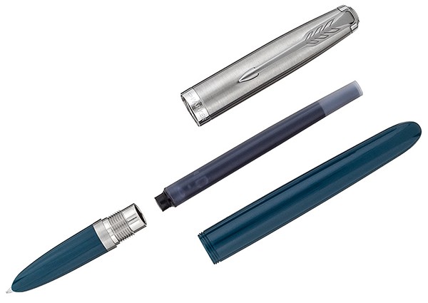 Чорнильна ручка Parker 51 Teal Blue CT FP бірюзова/сталь перо F (тонке)