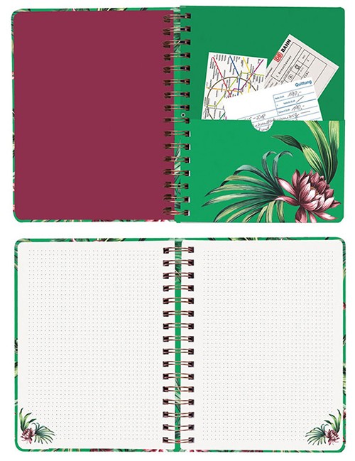 Блокнот на спіралі Cedon Тропіки середній 16,5 х 21 см в крапку 