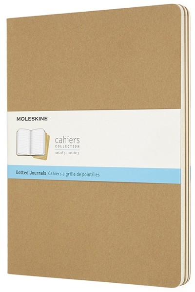 Набір зошитів Moleskine Cahier великий 19 х 25 см в крапку бежевий 