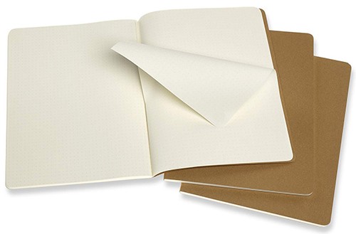 Набір зошитів Moleskine Cahier великий 19 х 25 см в крапку бежевий 