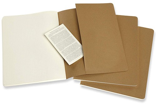 Набір зошитів Moleskine Cahier великий 19 х 25 см в крапку бежевий 
