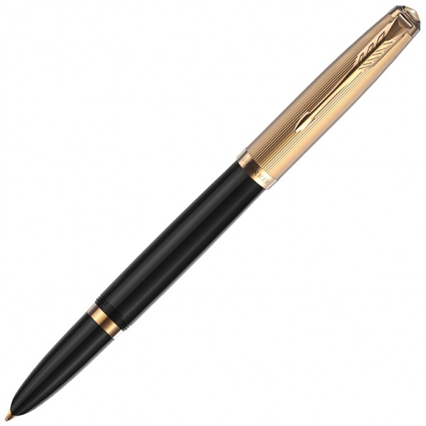 Чорнильна ручка Parker 51 Premium Black GT FP18 чорна/золото перо F (тонке)